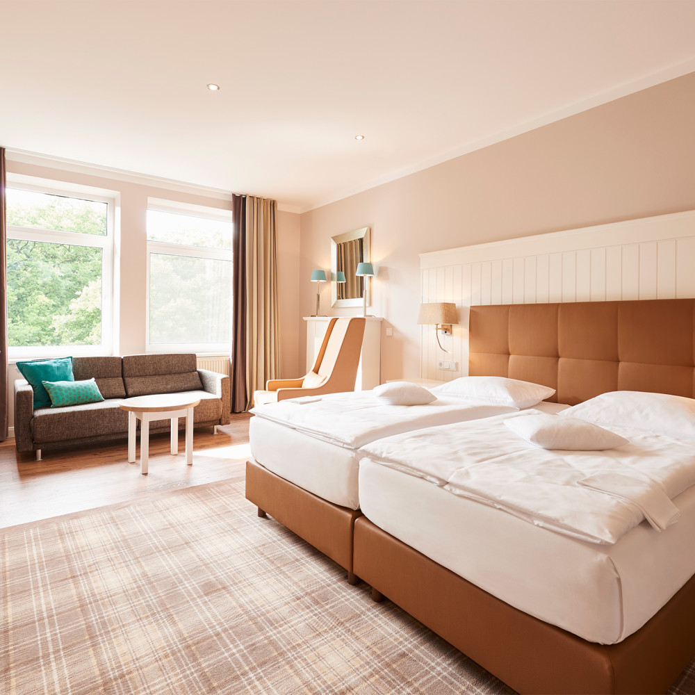 © Hotel Munte am Stadtwald | Hotel Munte am Stadtwald Deluxezimmer Zimmerbeispiel | 